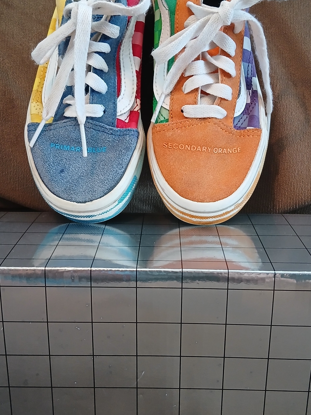 Vans Kids Colorblock Suede Sneakers - Blue Orange Red Yellow New W Original Box